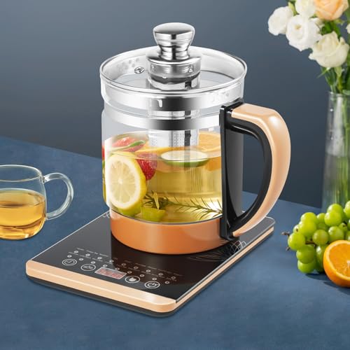 Tetera eléctrica de vidrio 1.8L con filtro y vaporera miniatura 4
