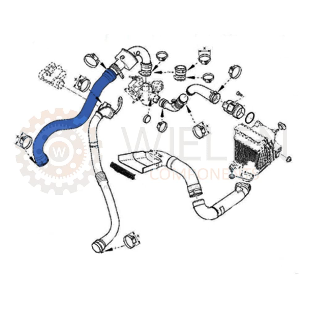 WIELEN Compatible con manguito Intercooler Tubo de aire DACIA LOGAN SANDERO II RENAULT MEGANE SCENIC II 1.5 DCI 8200384940