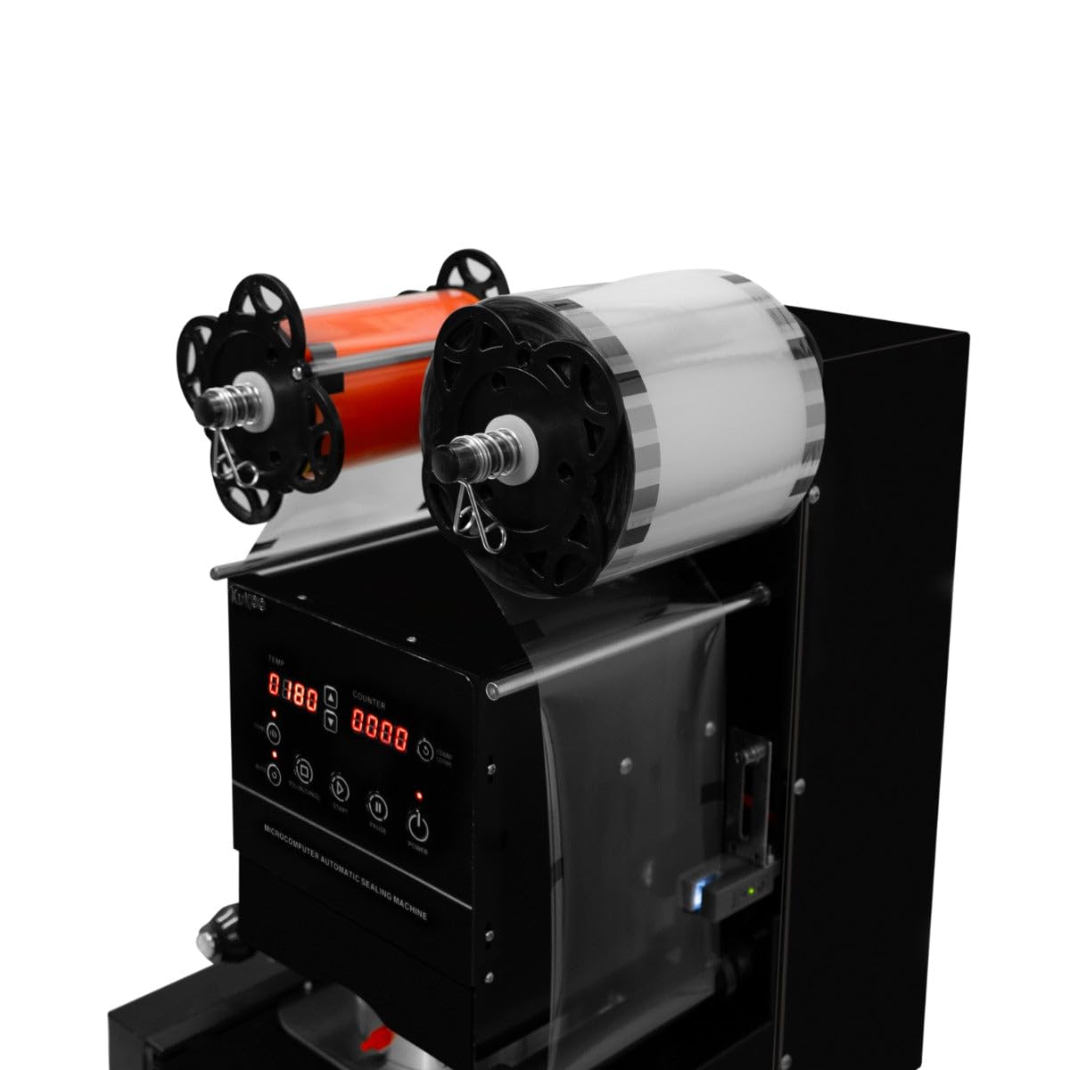 Machine à sceller les tasses électrique 500 W entièrement automatique sous vide Panneau LCD en acier commercial Bubble Milk Tea Coffee Smoothies Papier plastique 90 mm 95 mm de diamètre 500-650 tasses