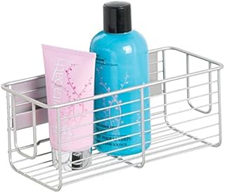 mDesign Panier Douche adhésif – étagère de Douche Pratique – à Fixer sans percer – Panier en métal – Aluminium avec Un Joli visuel en Nickel brossé