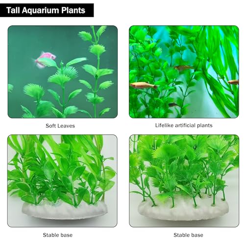 Image of Artificial Aquarium Plants 23.6-26in, Extra Tall Fish Tank Plants for Large Tanks, Plastic Fish Tank Plant 2 Pack, Fake Aquarium Plant, Tall Decorations for Freshwater Aquariums(Green)