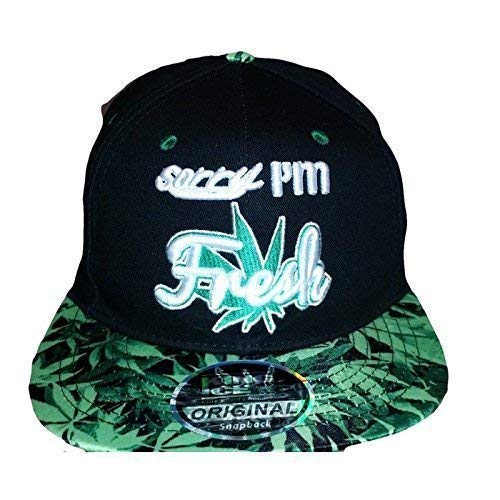 Gorra con visera plana de King Ice, con diseño de plantas de marihuana, unisex Sorry im fresh leaf Taille unique