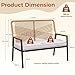 LIFERUN Gartenmöbel Set, Gartenstuhl Rattan Set, mit 2 Rattan Stühlen 1 Gartenbank und Tisch, 4-teiliges Gartenset, Outdoor Balkonmöbel Metall und Rattan, Bis 160 kg, für Terrasse Garten Veranda,Beige