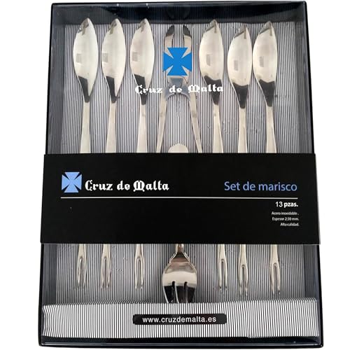 CRUZ DE MALTA Set de 13 Piezas para marisco y ostras