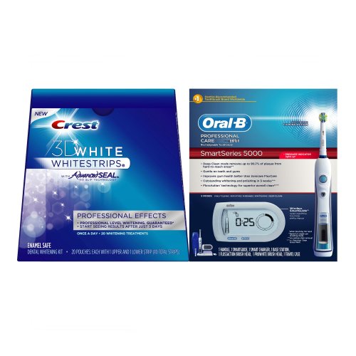 Oral-B Professional Care Smart Series 5000 Rechargeable Toothbrush with Crest 3D White Professional Effects Whitestrips