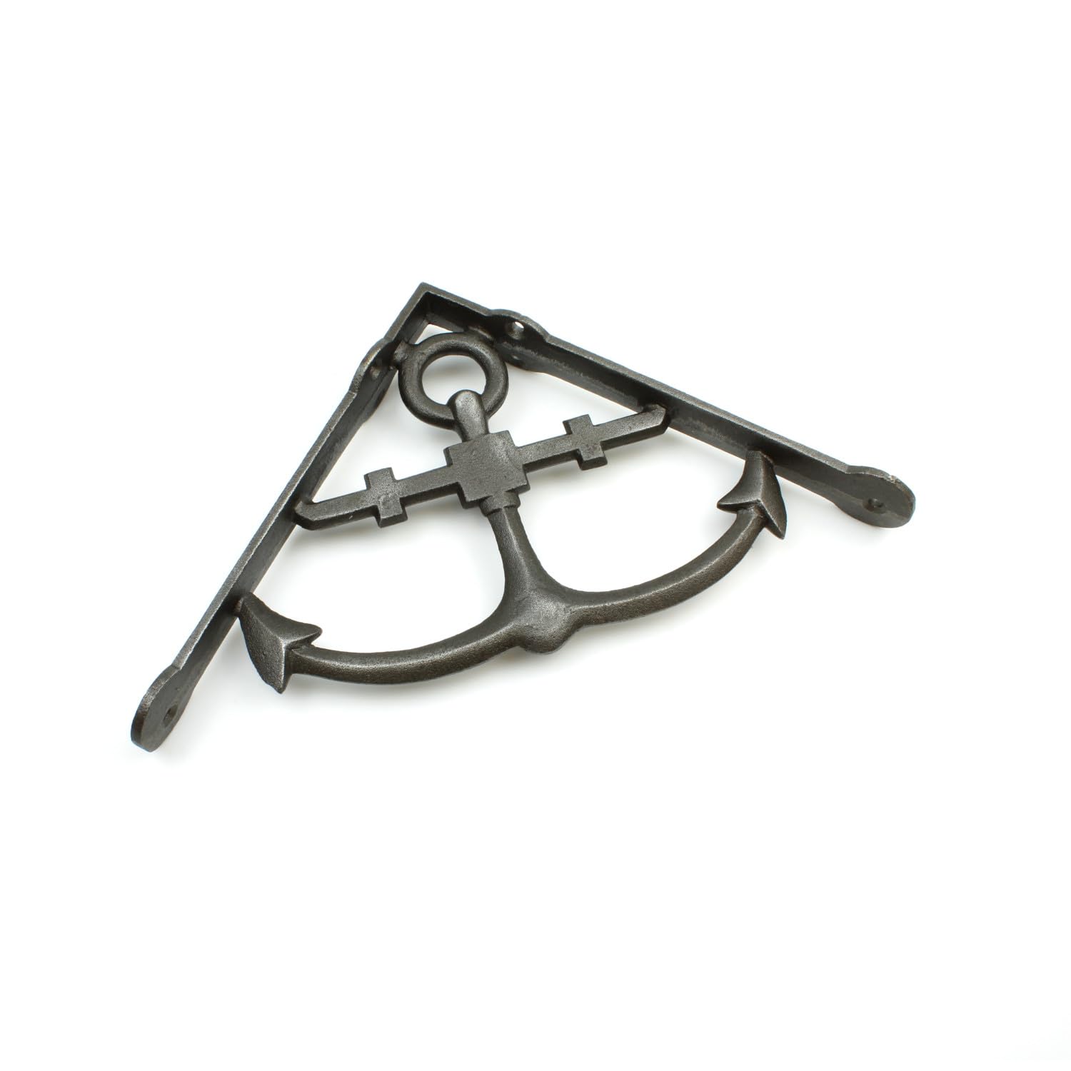 Oakcrafts Pair Of Cast Iron Anchor Shelf Brackets - 175Mm X 175Mm