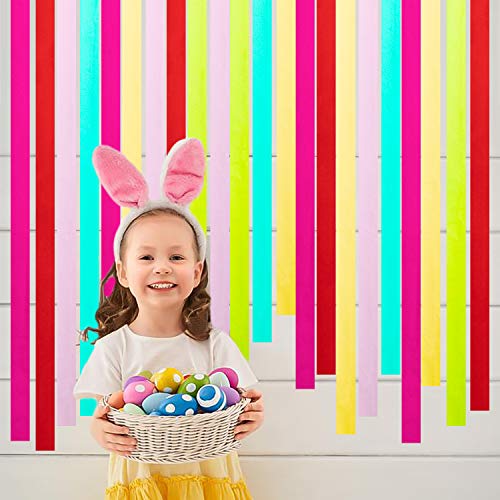 12 rolos de papel crepe para Páscoa, 300 m, serpentinas de papel crepe, rosa, azul, amarelo, verde,