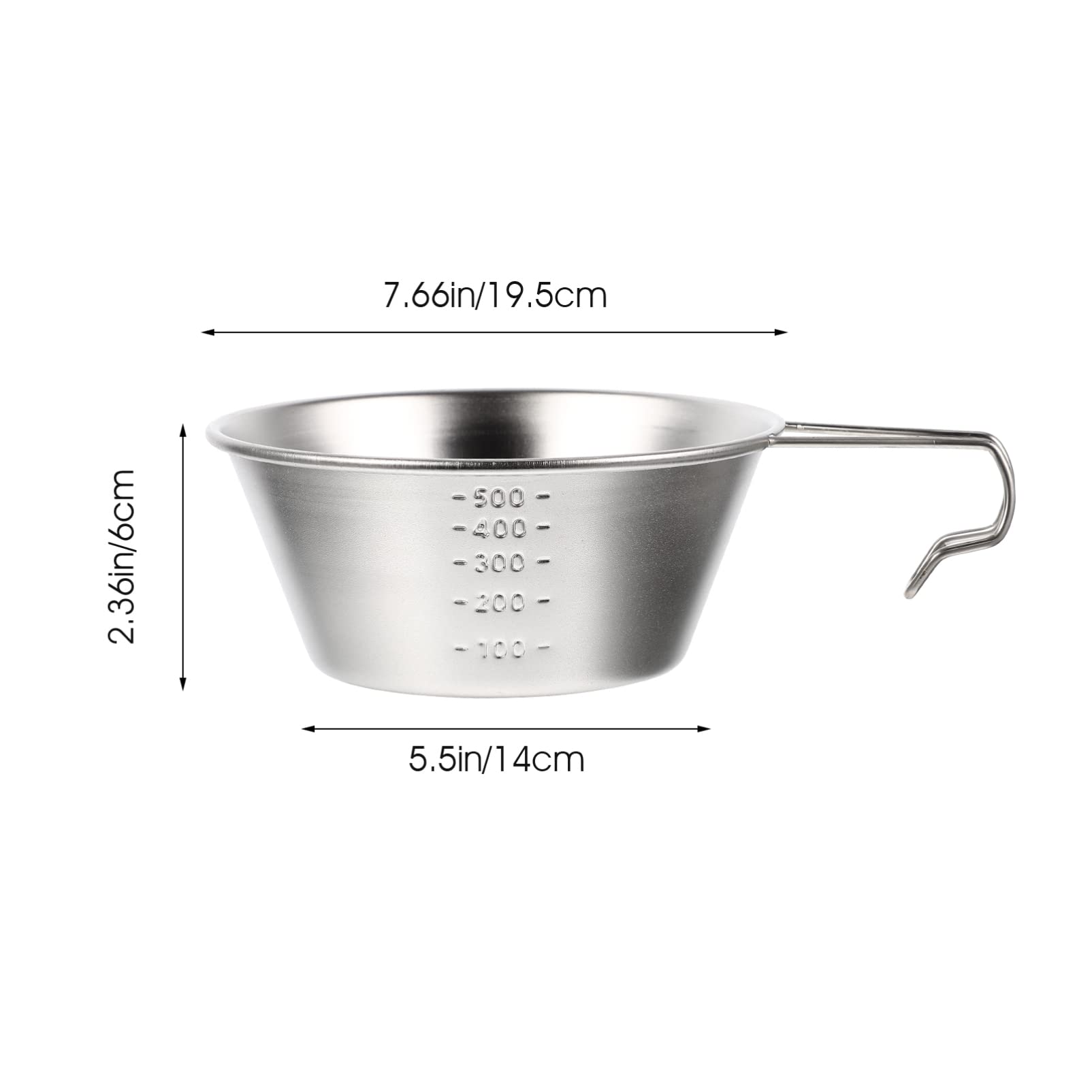ifundom 3 Stück Japanische Schalen Camping Schüssel aus 304 Edelstahl 500ml mit Skala Leicht und Kompakt für Outdoor Camping