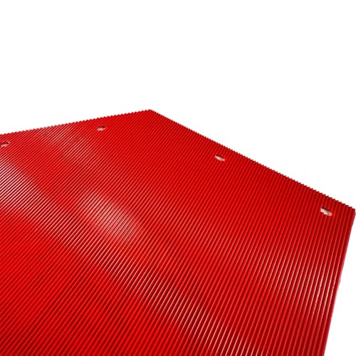 Image of Pair 24 inch x 24 inch Red Rear Angled Mud Flaps for Semi Truck Trailer Heavy Duty 1 /5 inch Thick
