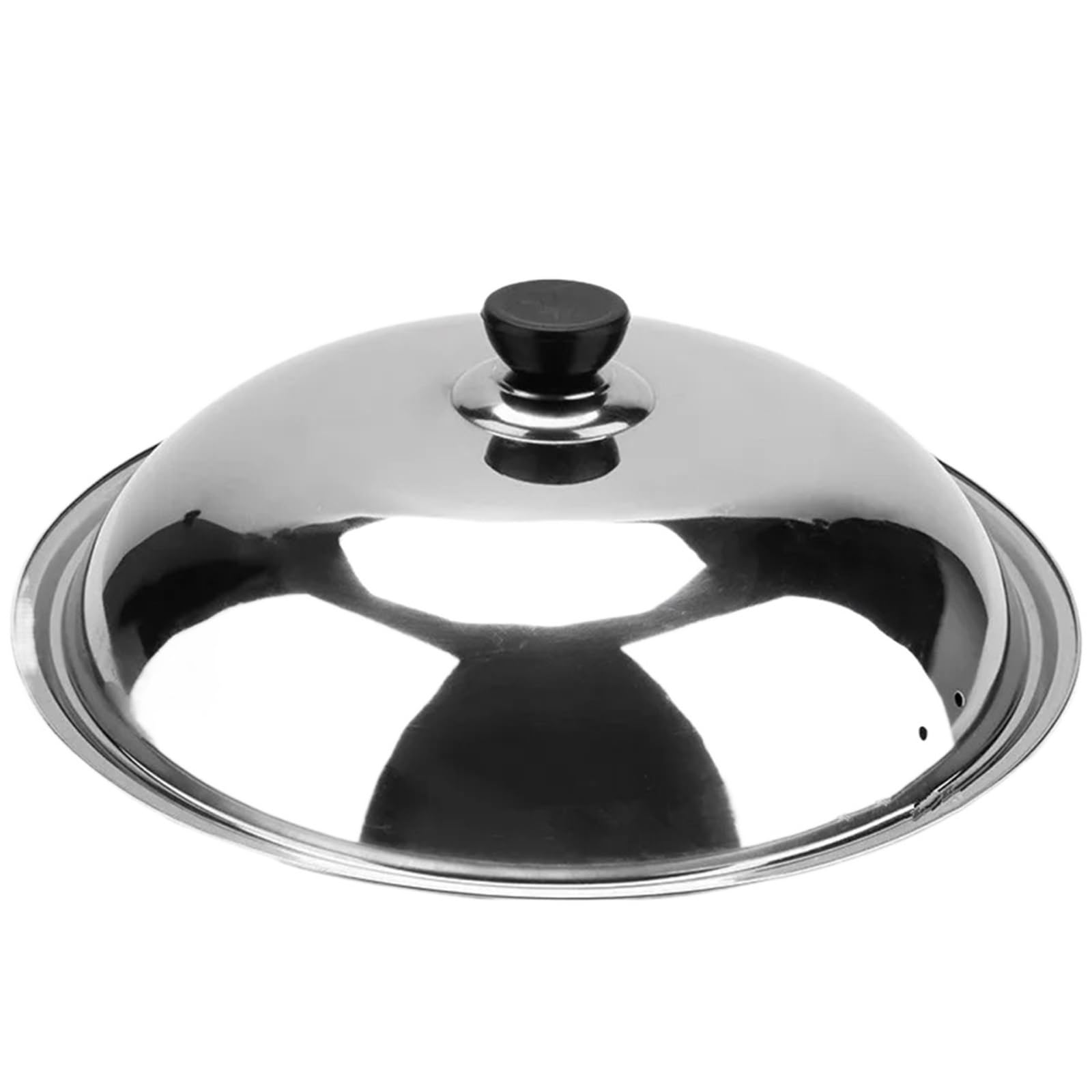 Iuvyta One Color Stainless Steel Pot Lid Cooking Wok Pan Lid Stainless Steel Universal Cover Visible Replaced Frying Pot(34Cm)
