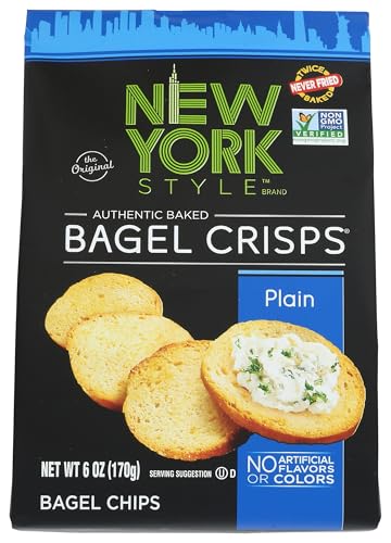 New York Style Brand Bagel Crisps, Plain, Baked, Kosher, Non-GMO, 6 Ounce (Pack of 6) - image 1