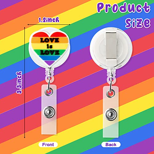 Eartim 6Pcs Lgbtq Pride Retractable Badge Holders, Rainbow Gay Lesbian Lgbt Badge Reel Holder With Metal Clip Id Card Badge Holder Name Tag For Love Is Love Gay Pride Accessories Lgbt Party Supplies #TOP1