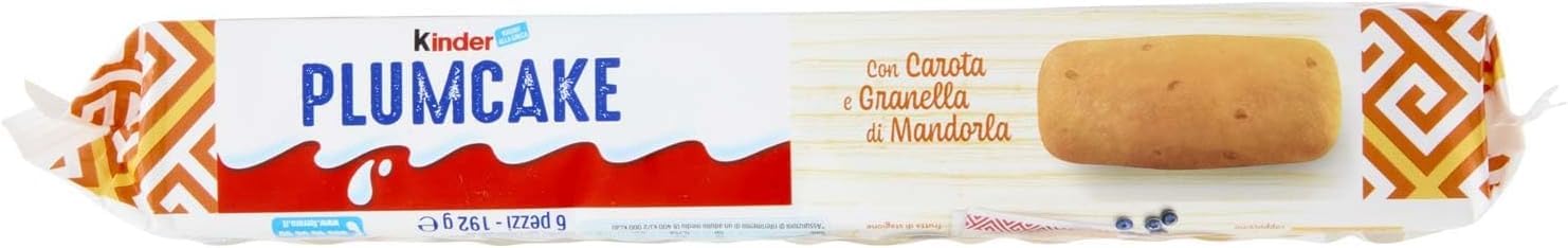 Italian Gourmet Lot de 6 Kinder Plum Cake Carotte & Éclats d’Amande (Préparé avec Yaourt à la Grecque) – Gâteaux Moelleux Individuels pour Petit-Déjeuner & Goûter, Snack Sucré + Italian Gourmet Polpa