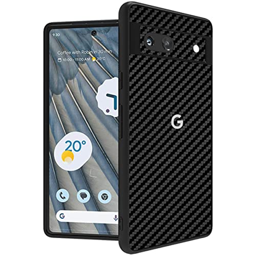 Image of RIGGEAR Sleek Google Pixel 7A 5G Back Cover Case For Phone (Tpu+Pc | Black Cf), Black