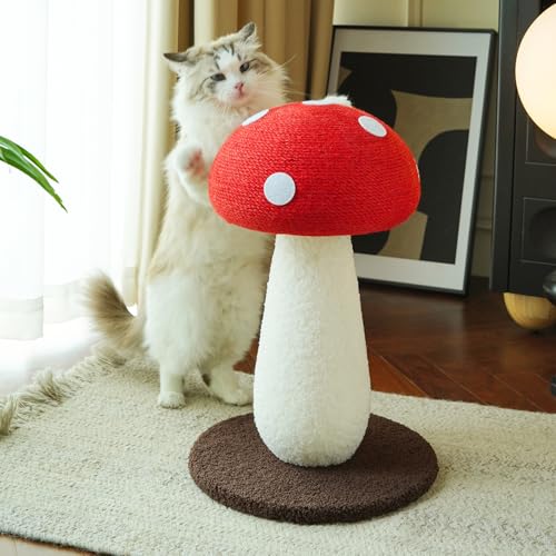 Rascador para gato con diseño seta rojo 7 niveles miniatura 1