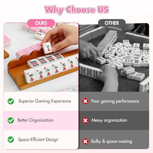 Soportes de Madera para Mahjong con Empujadores, 17" miniatura 5