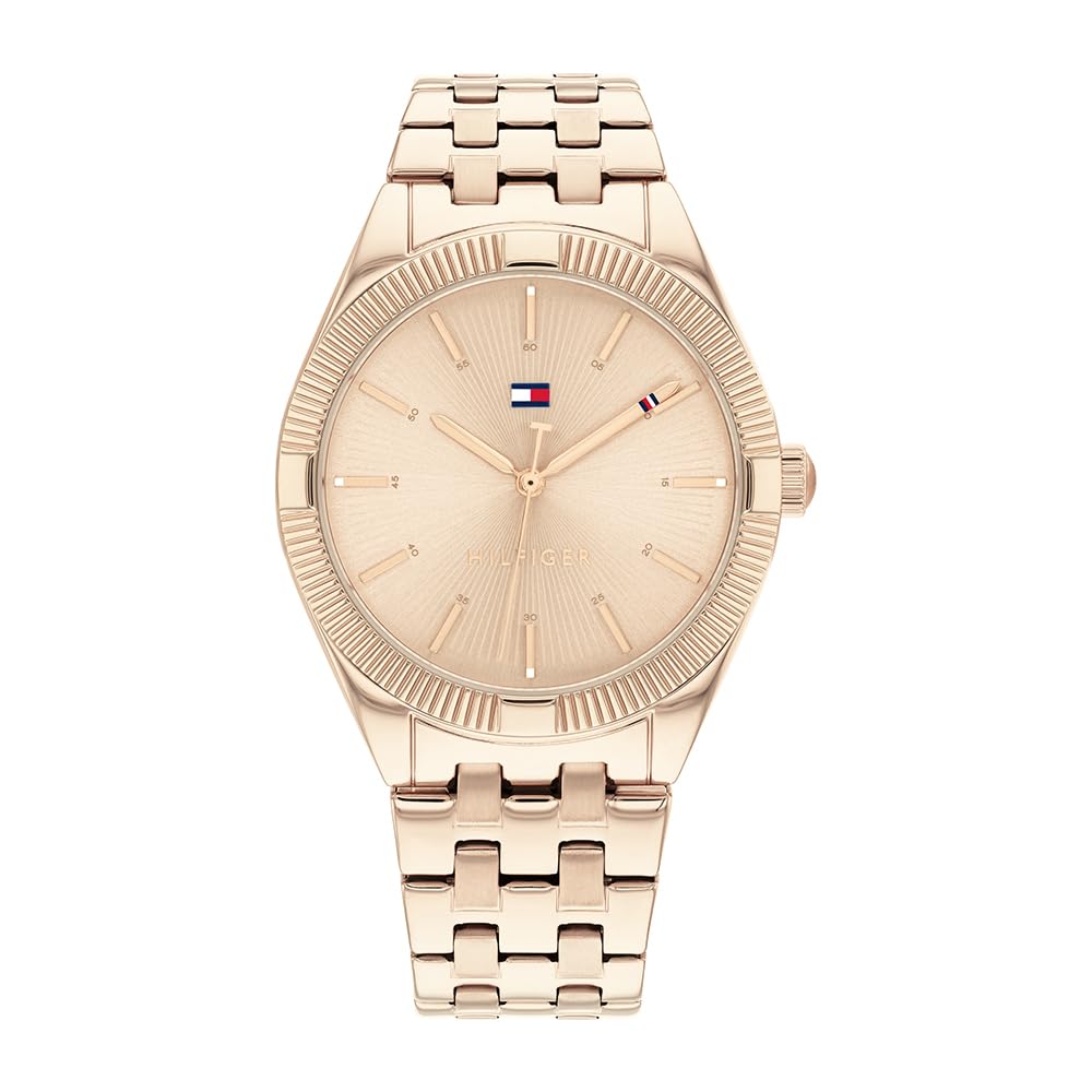 Tommy Hilfiger Reloj Analógico de Cuarzo para Mujer con Correa en Acero Inoxidable Color Oro Rosado - 1782551
