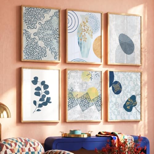 Image of kotart - Aesthetic Decorative Wall Decor Paintings with Frame for Home Decoration - Painting for Living Room Bedroom Office (13x17 inch, I) Pack of 6