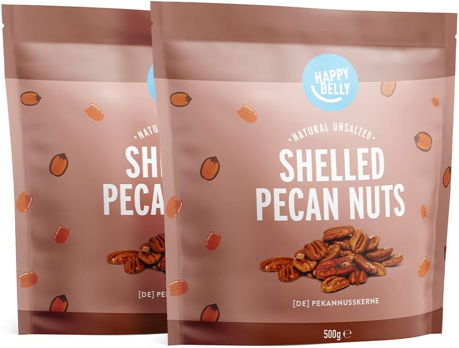 Amazon Brand - Happy Belly Shelled Pecan Nuts, 500g, Pack of 2