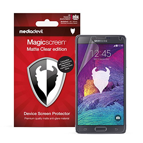 MediaDevil Protector de Pantalla para Samsung Galaxy Note 4 - Edición Matte Clear (Mate, Antireflejo) - (2 Protectores)