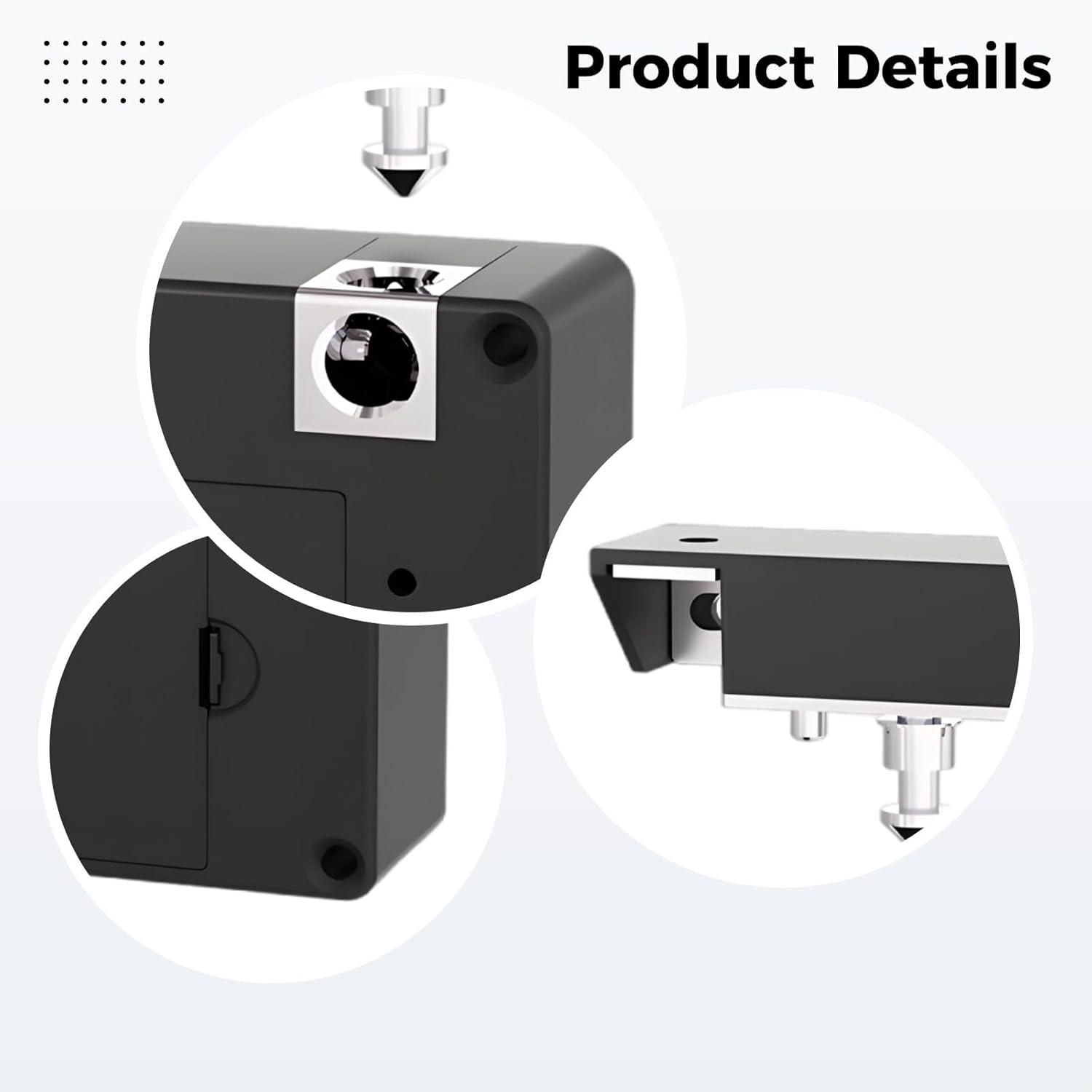 Wireless App Smart Cabinet Lock, Keyless Drawer Lock, Steel Material, USB Charging, Black, with Card, 3 X 1 X 1.2 in / 76 X 76 X 29.5 Mm