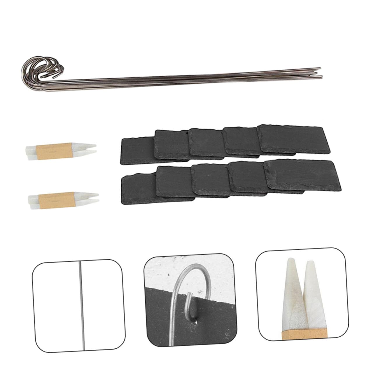 YARNOW Etichette per Piante in Ardesia, 12 Pezzi, Nere, Leggere e Facili da Scrivere, Accessori da Giardino per Aiuole e Parchi
