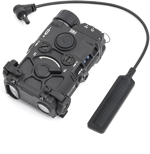 QIRUIMY Nylon Plastic Airsoft OGL Box Tactical Aiming Laser Sight, 7 Modes with Red Laser+White Light+IR Laser, for AEG GBB CQB Picatinny Rail