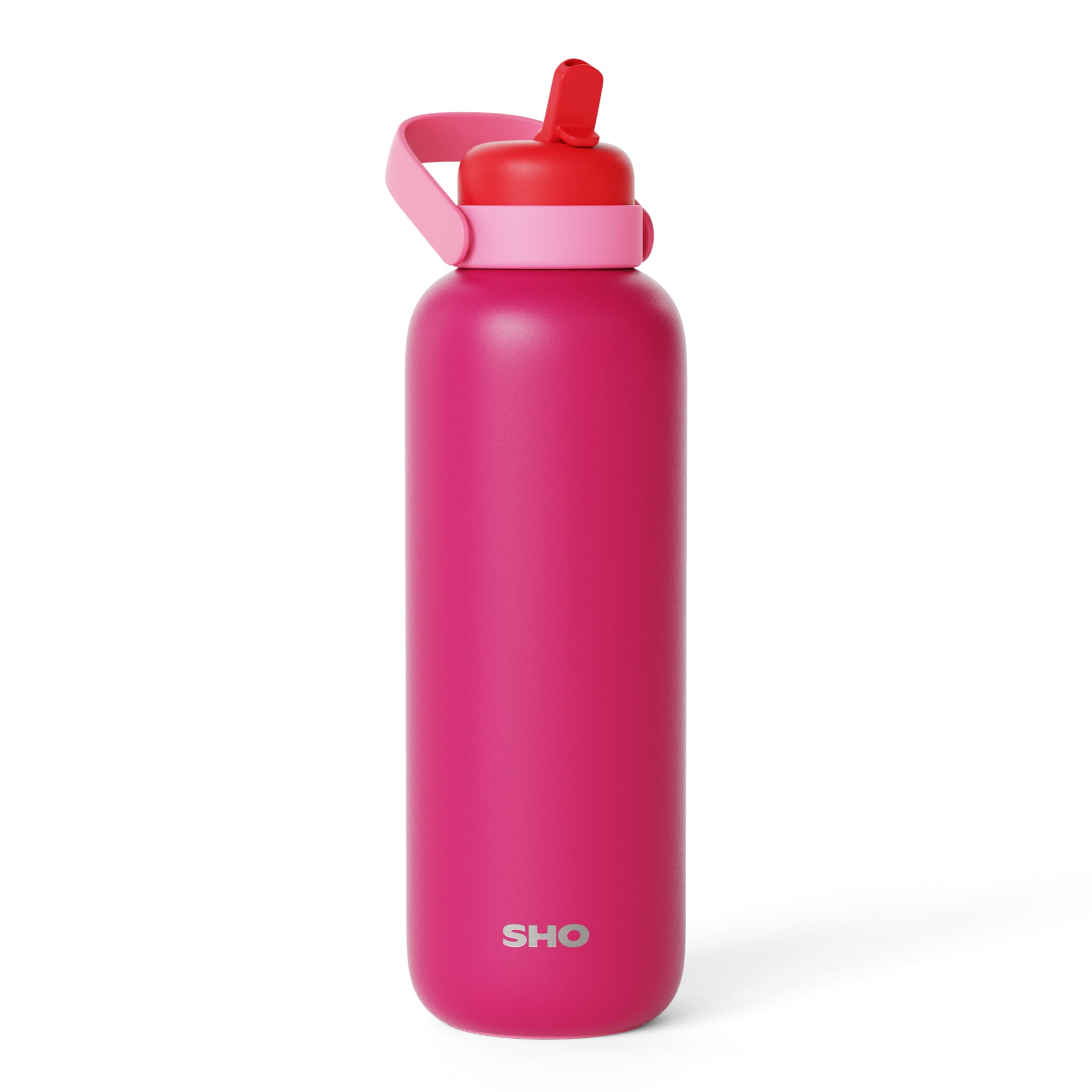 SHO Newt Insulated Stainless Steel Water Bottle (Cherry Charge, 750ml)