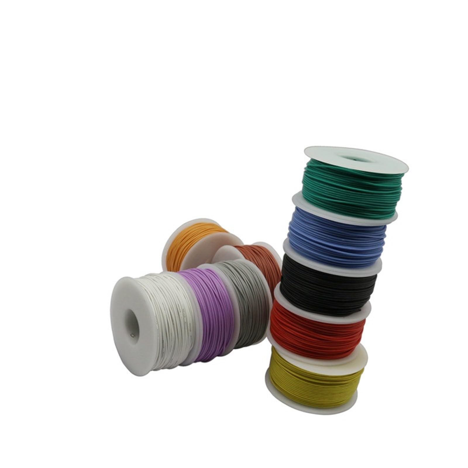 Outdoor Extension 50 Meters Tinned Copper Cable 30AWG Diameter 0.8mm Stranded Wire 10 Colors Optional DIY Silicone Wire Without Spindle Solar sheathed(Color:Yellow)