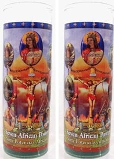 Gifts by Lulee, LLC Set of 2 Seven African Powers Prayer Candles 2 Veladoras De Las 7 Potencias Africanas