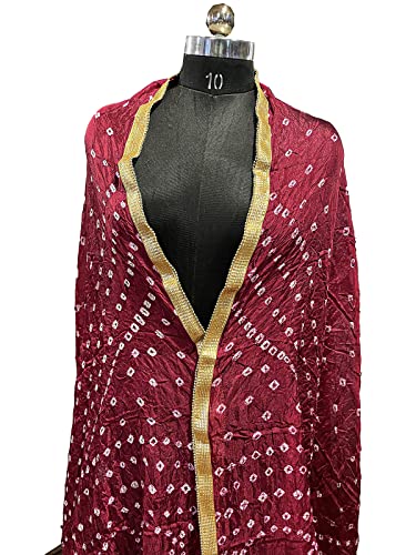 ETHINIC Craft Hub® Women's Cotton Bandhani Dupatta Jaipuri Rajasthani Dotted Dupatta Embroidered Dupatta All Color Available2