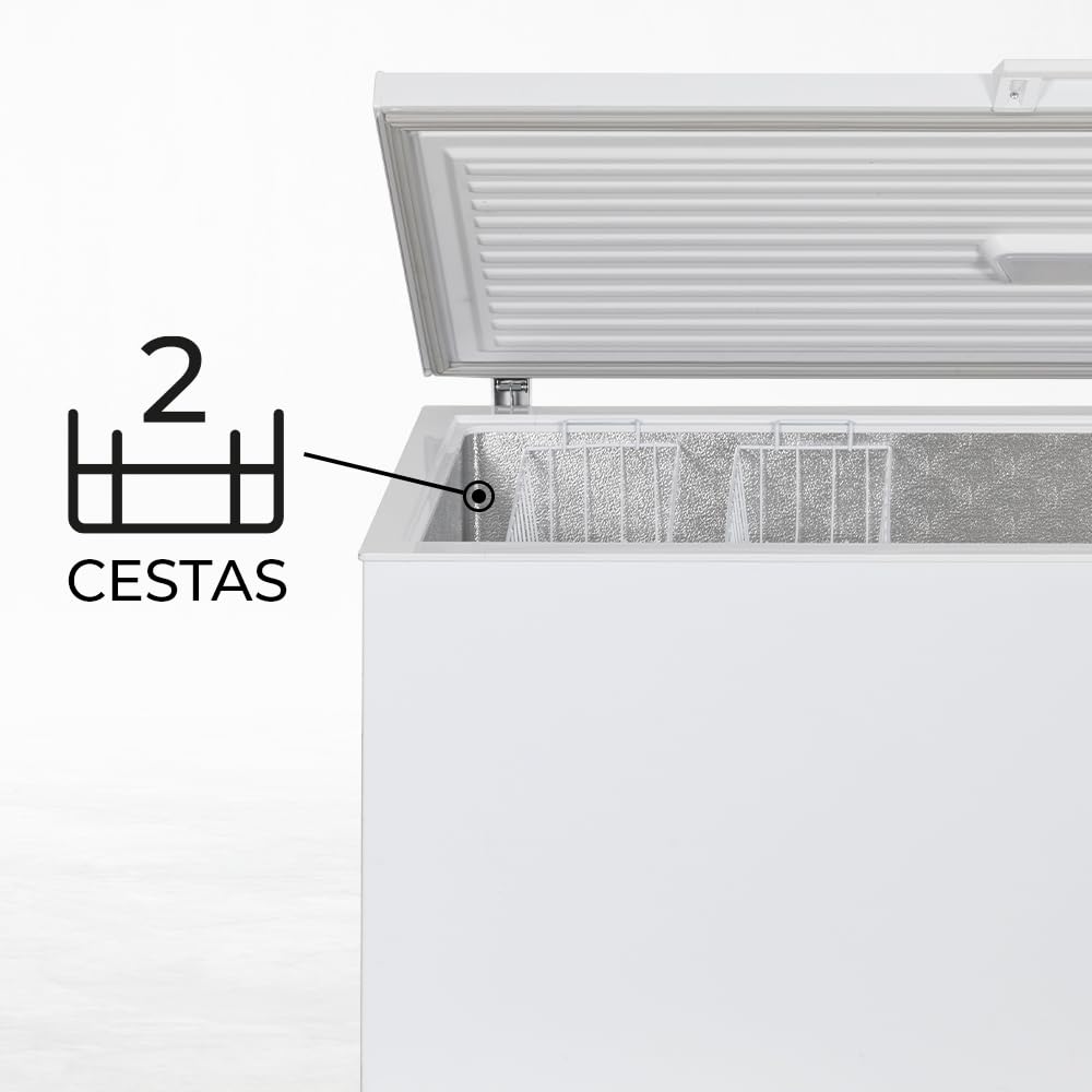 Aspes Congelador horizontal Blanco ACH6200EDC. Capacidad 600 Litros, Dual Cooling, 2 Cestas, Bajo nivel Sonoro, Eficiencia Energética Clase C