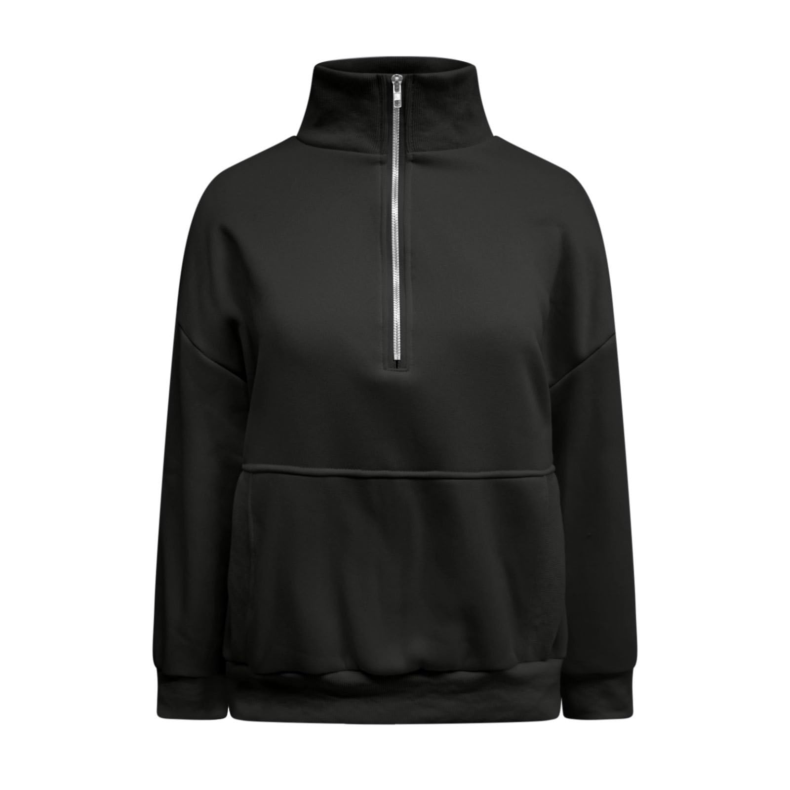 Genérico Sudadera sin Capucha con Cuello en V Manga Larga y Bolsillo con Cremallera para Mujer Ideal para Uso Diario Oficina o Vacaciones confeccionada en Tejido y cálido otoño e Invierno Estilo