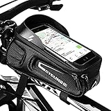 CbRSPORTS Bike Phone Bag, Bike Handlebar Bag for iPhone 13 mini Pro Max, EVA Bicycle Front Frame Bag...