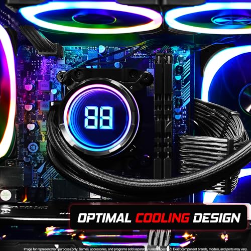 Image of SAAV Drex Prebuilt Gaming PC Bundle Desktop Tower Intel Core i7-12700KF Radeon RX 9060 XT 8GB GDDR6 Dual Curved 27in Monitors 16GB DDR4 512GB NVMe SSD WiFi 6 Windows 11 Black RGB Computer PC Gaming