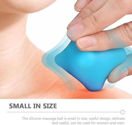 Miniatura 2 de FOMIYES Bola de masaje de silicona, bola de masaje para ejercicio, bola de masaje para el cuello, bola de masaje de fitness, gel de sílice azul,