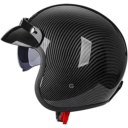 HZIH 3/4 Cascos De Motocicleta De Cara Abierta ABS Shell Adultos Retro Media Motocicleta Ciclomotor Scooter Casco para Hombres Mujeres Estilo Vintage Casco con Visera,Certificado ECE J,L=59-60cm Cover