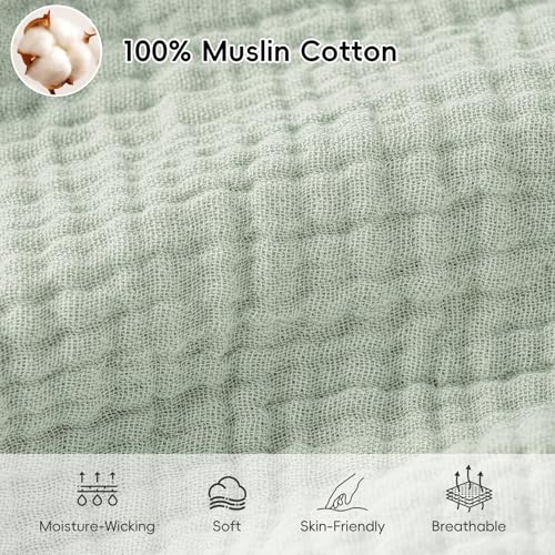 Image of david's kids Muslin Cotton Baby Sleep Sack 18-24 Months, 2 Pack 100% Cotton Sleeping Bag for Summer, TOG 0.5 Baby Wearable Blankets with 2-Way Zipper, Soft Sleep Sacks for Newborn Infant, Forest