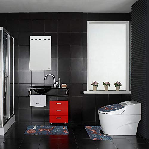 Tapis de bain antidérapant velours corail ZhiMi absorption d'eau Noël - 4