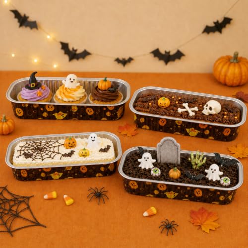 Halloween Mini Cake Pans with Lids, 6.8 Oz Aluminum Foil Ramekins, 30 Pack - image 4
