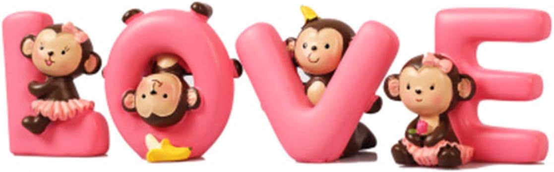 Creative Cute Love Monkeys Dashboard Decorations Car Home Office Ornaments, Birthday Cake Decorations, Cake Topper, Birthday (Style 3)