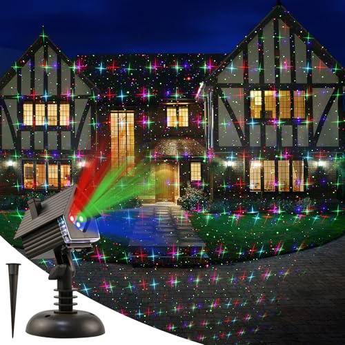 HeKation Christmas Projector Lights Outdoor, Christmas Laser Projector Light with
