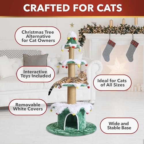 Árbol de Navidad para Gatos Multi Nivel con Rascadores y Condos miniatura 5