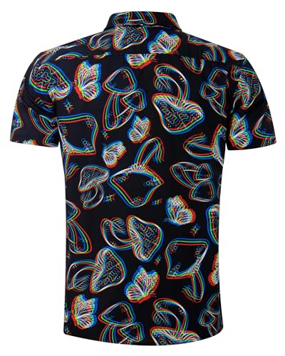 ALISISTER Men's Hawaiian Shirt Button Down Short Sleeve Shirts Funny Novelty Holiday Tops2