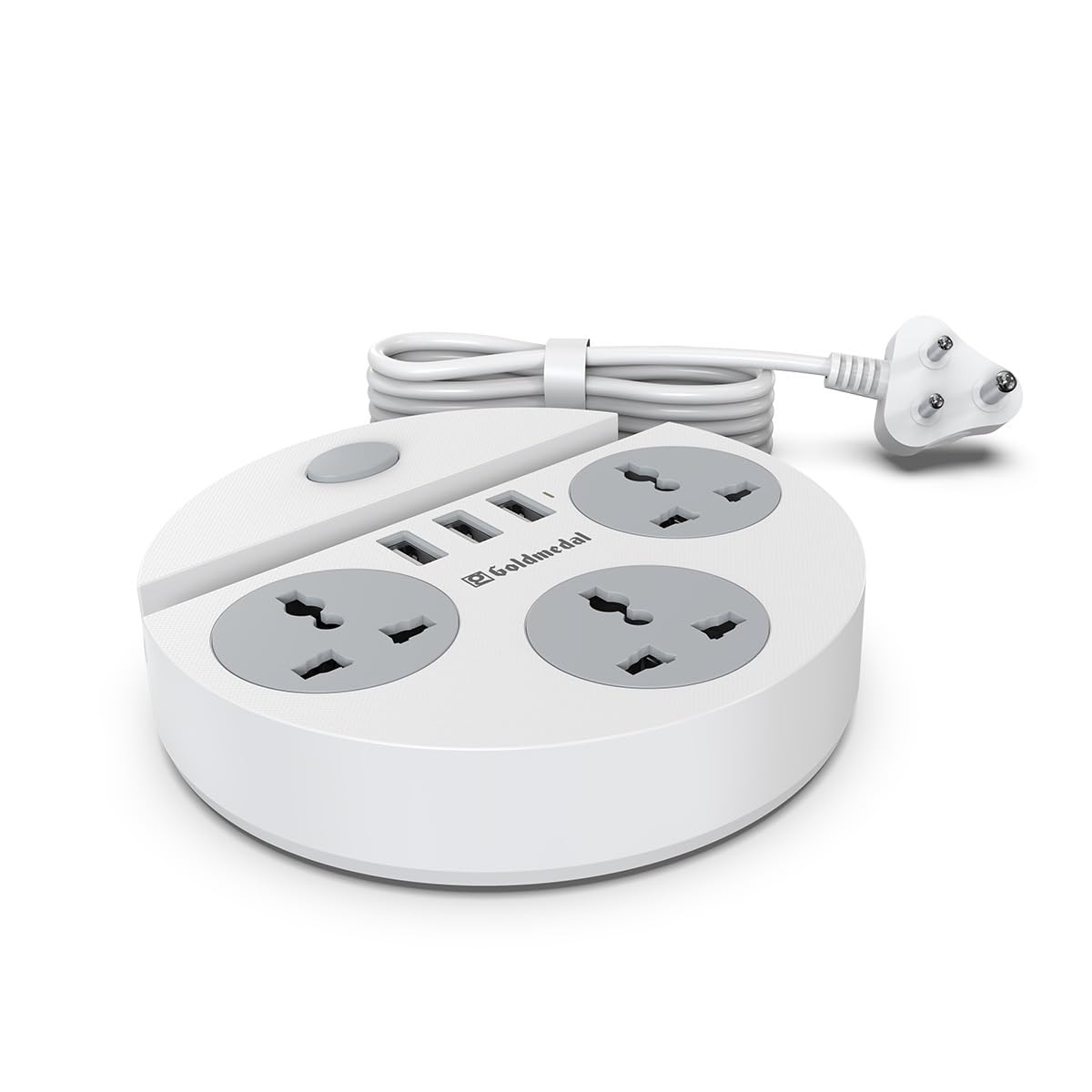 Goldmedal Zippo 1.5 Meter Cable Power Strip with 3 Charging USB Ports, Master Switch with Indicator, 3 Outlet International Socket, Compatible with All Devices, Pack of 1 for Home & Office (White)-image-47