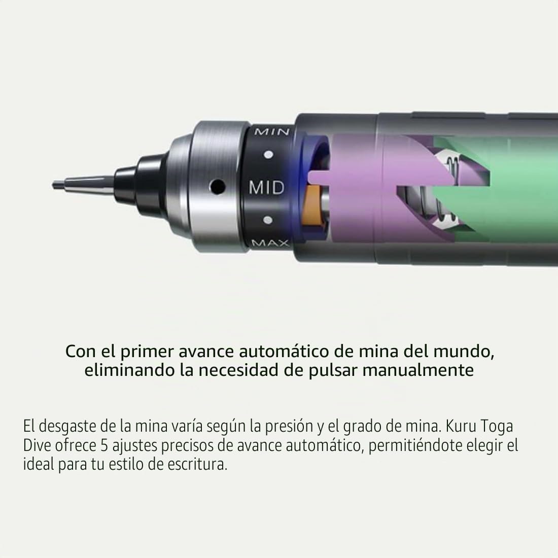 KURUTOGA Uni Kuru Toga Dive M5-50001PA.33 - Portaminas de buceo de alto rendimiento, rotación automática de plomo, 0,5 mm, color azul abismo M5-50001PA.33 con lápiz capacitivo original, M550001PA.33