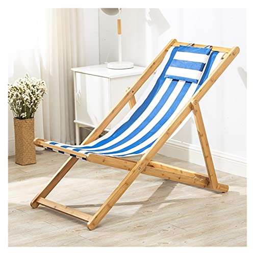 Genérico Tumbona de Madera para jardín, Patio, Playa, Exterior, Plegable, para Camping, Pesca, Piscina, con Respaldo Ajustable (sin reposabrazos)