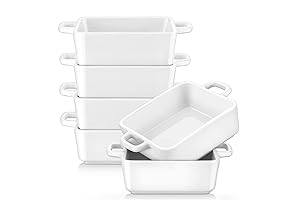 LOVECASA 8 Ounce Square Ramekins: Oven-Safe Ceramic Dishes