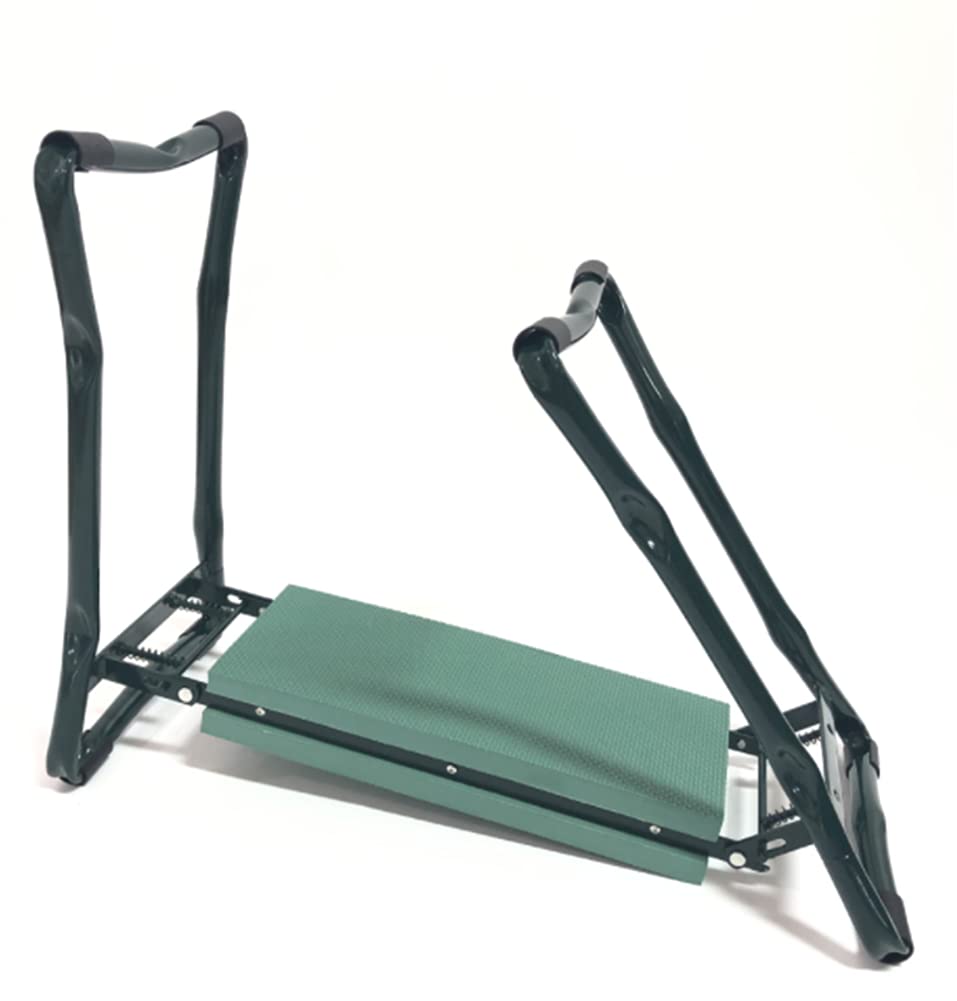 Mehrzweck-Gartenkniebank, tragbarer Klappsitz, 2-in-1-Gartenbank mit Griffen, 2 extragroße Werkzeugtaschen, Kniekissen, 60 x 27 x 49 cm