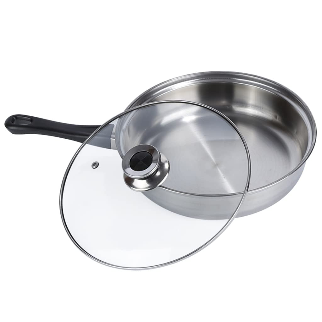 6 Töpfe 12-teiliges Edelstahl-Töpfe und Pfannen Schmortopf Kochgeschirr-Set mit Glasdeckel